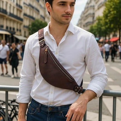 Sac banane cuir homme vintage Ernest Ma boutique