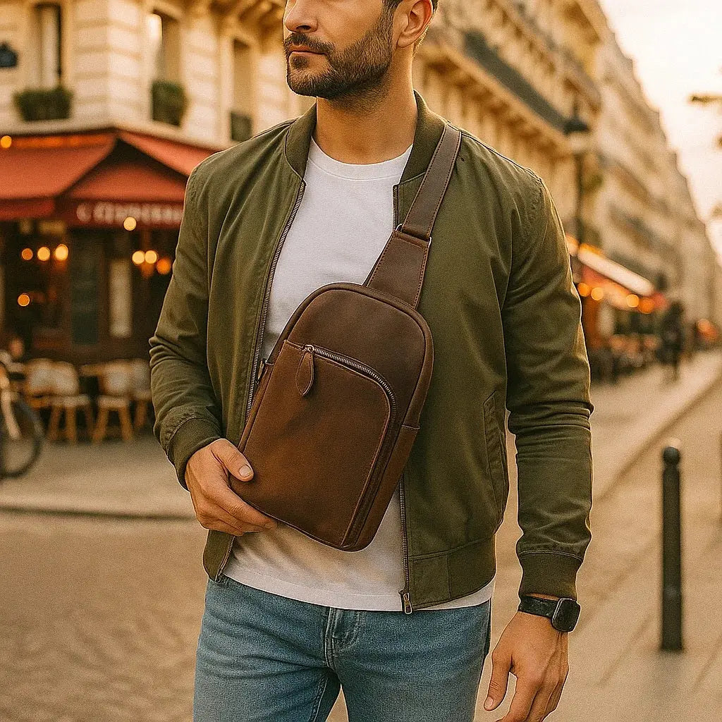 Sac de poitrine en cuir NACELTI
